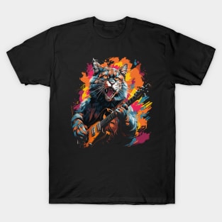 Bobcat Playing Guitar T-Shirt